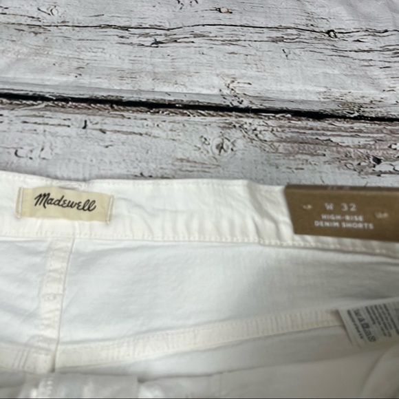 NWT Madewell White High=Rise Denim Shorts Size 32 - Picture 2 of 8